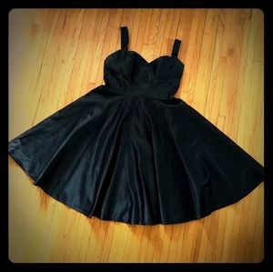 black satin swing dress 💃